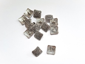 NASTURI TIBETANI METALICI patrati, COD2522, argintiu antic