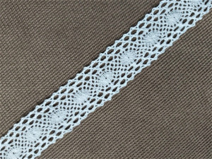 Dantela bumbac cod I, 30mm/8m, alba