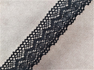 Dantela bumbac cod J, 40mm/10m, neagra