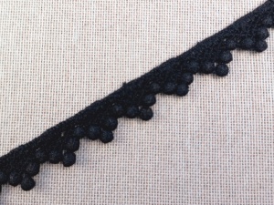 Dantela bumbac cod10047, 13mm/14,5m, negru - Img 2