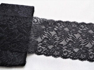 Dantela elastica neagra 15cm/10m, cod301 - Img 1