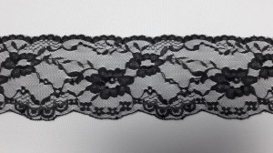 Dantela neelastica neagra 9cm - 10m, cod2