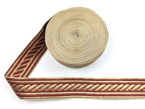 Galon bisericesc Ioan 35 mm auriu cu bordo - 10m