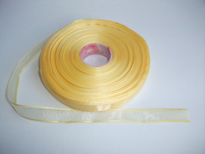 Panglica organza 15 mm galben