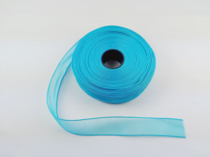 Panglica organza 25 mm turcoaz