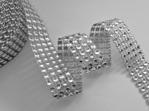 Plasa strasuri argintii - 20mm, 40mm