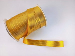 Satin bias - auriu, 15mm/50m