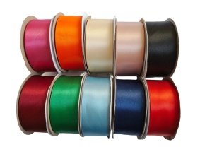 * Set B panglici satinate ambele fete 38 mm - 10buc (ciclam, portocaliu, ivoar, roz prafuit, negru, visiniu, verde, bleu, bleumarin, rosu)