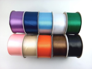 Set B - panglici satinate ambele fete 50 mm - 10buc (mov, bleumarin, bleu, alb, verde, roz, bej, portocaliu, maro, negru)
