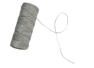 SNUR METALIC IMPLETIT DIN POLIESTER - 1mm x 100m - argintiu