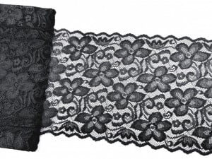 Dantela elastica neagra 18cm/10m, cod5001 - Img 1