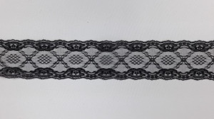 Dantela neelastica neagra 7.2 cm, cod3 - Img 2