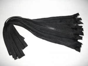 Fermoare detasabile #5 injectate 150, 200, 250 cm negru - 10 buc
