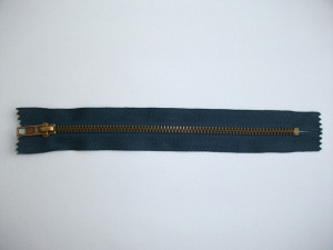 Fermoare fixe #5 metal 14 cm bleumarin cu dinti auriu arhaic
