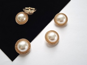 Nasturi metalici aurii imitatie perla, cod2529 A