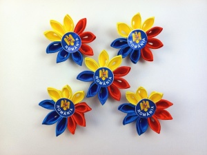 Ornament floral tricolor petale, set 5 buc.