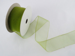 Panglica organza 25mm verde praz - 36m