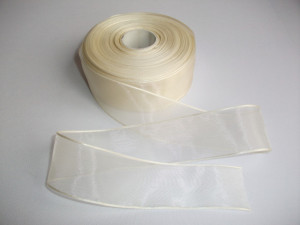 Panglica organza 50 mm ivoir
