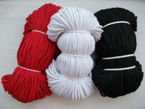 Snur cu miez 4 mm - negru, alb si rosu