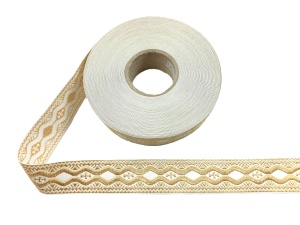 Galon bisericesc Nicodim 25 mm auriu cu alb - 15m