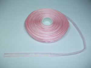 Panglica organza 15 mm - roz