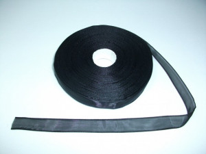 Panglica organza 25 mm - negru