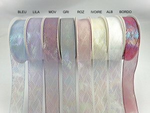 Panglica organza reflexii iridiscente - 30mm