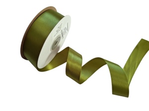 Panglica satinata ambele fete 25 mm verde olive