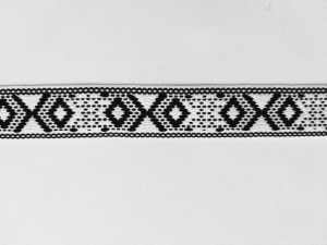 Banda tesuta Modena 25 mm, alb cu negru - 25m - Img 2