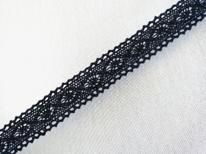 Dantela bumbac codD, 25mm, neagra, diferite lungimi
