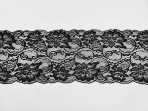 Dantela elastica neagra 15cm/10m, cod2099 - Img 2