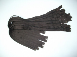 Fermoare detasabile #5 nylon 50,60,70,75,80,90 maro inchis cod302 / 10 buc