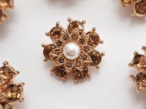 NASTURI METALICI AURII CU STRASURI, 20MM, COD2517