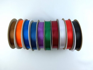 Set B - panglici satinate ambele fete 15 mm - 10buc (maro, portocaliu ,albastru, bleumarin, mov, verde, visiniu, alb, rosu, negru)