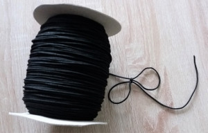 Elastic tesut rotund negru 2mm- 100m