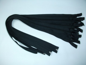 Fermoare detasabile #5 nylon 50,55,60,65,70,75,80,85,90, 100cm negru / 10 buc
