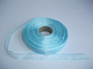 Panglica organza 10 mm - bleu