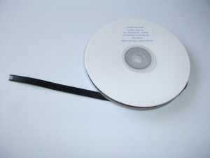 Panglica satinata ambele fete 6mm neagra