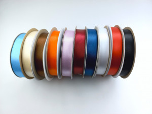 Set panglici satinate ambele fete 20 mm - 10buc (bleu, ivoire, maro, portocaliu, lila, visiniu, bleumarin, alb, rosu, negru)