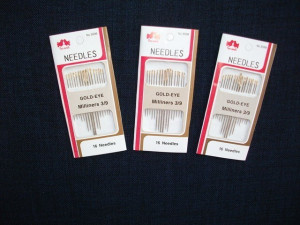 Ace de cusut manual cu cap auriu (marimi variate)- 36card.