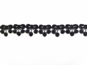 *Dantela poliester 2.5 cm neagra, cod60015