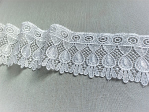 *Dantela poliester 9,5cm/20m alba, cod61106 - Img 2