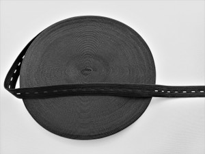 Elastic cu butoniera negru 20mm/20m