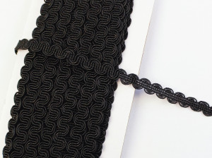 Galon poliester 8mm/25m, cod8, negru