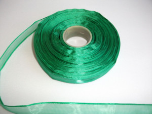 Panglica organza 10 mm - verde