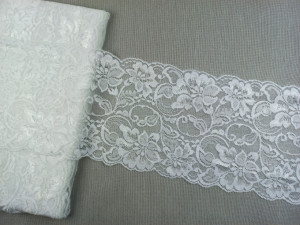 Dantela elastica alba 15cm/10m, cod2099 - Img 1