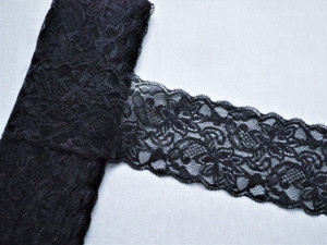 Dantela elastica neagra 8cm/9m, cod300