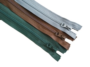 Fermoare detasabile #5 injectate maro deschis, verde brad, gri deschis