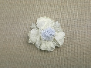 FLORI DIN DANTELA Ø65MM, 5buc., ivoar cu alb