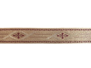 Galon bisericesc Mine 25 mm auriu cu bordo - 22m - Img 2